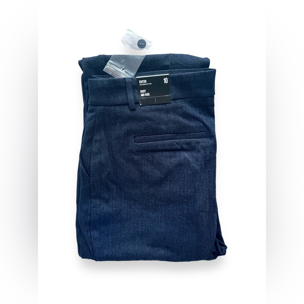 Express Editor Mid Rise Bootcut Pant, Heather Blue